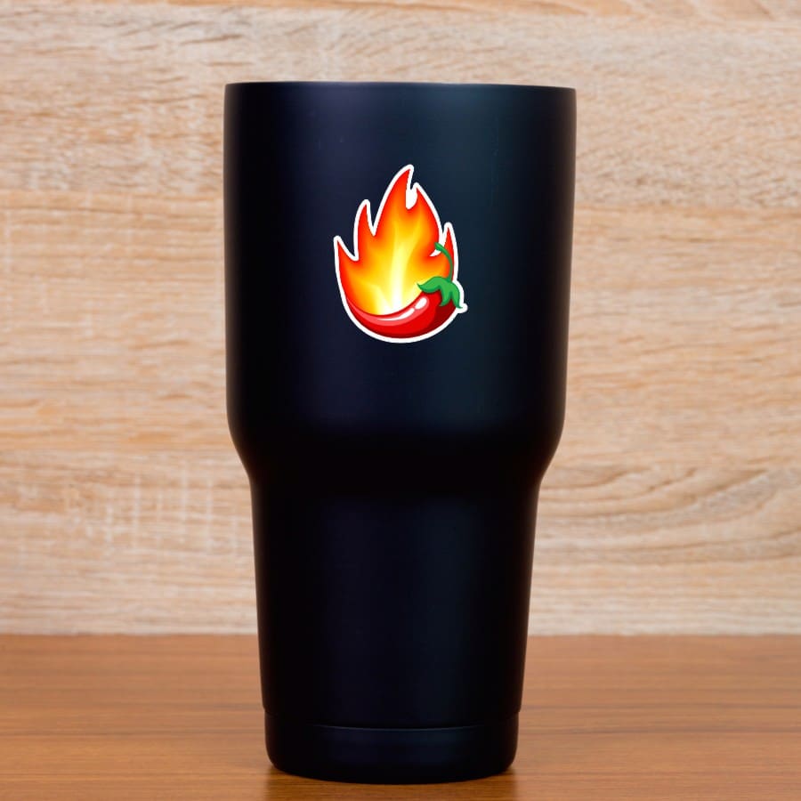 StickerTalk Spicy Flaming Pepper Stickers, 1.5 inches by 2 inches
