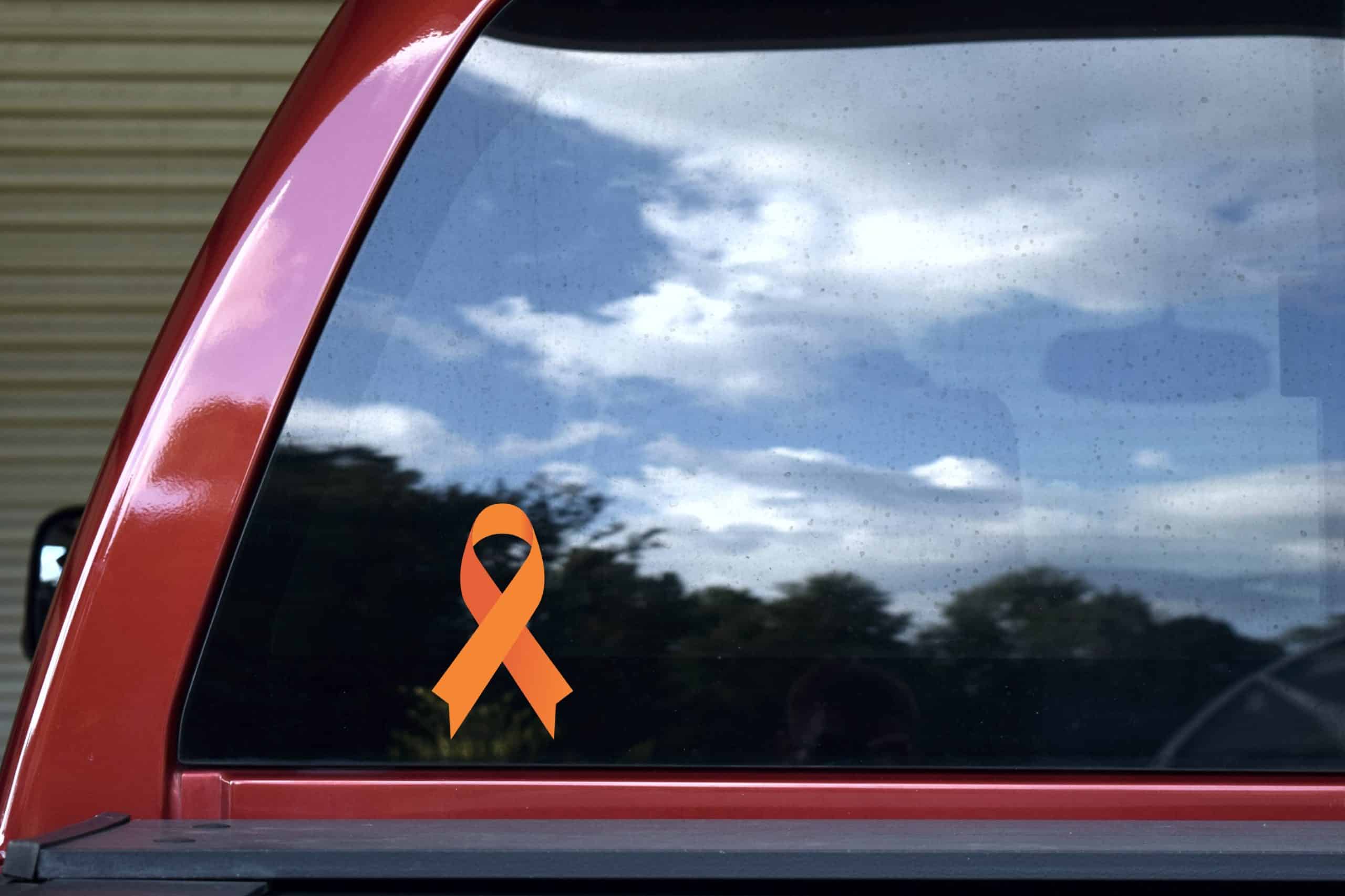 StickerTalk Orange Leukemia Cancer or Multiple Sclerosis Ribbon, 3 inches by 5 inches