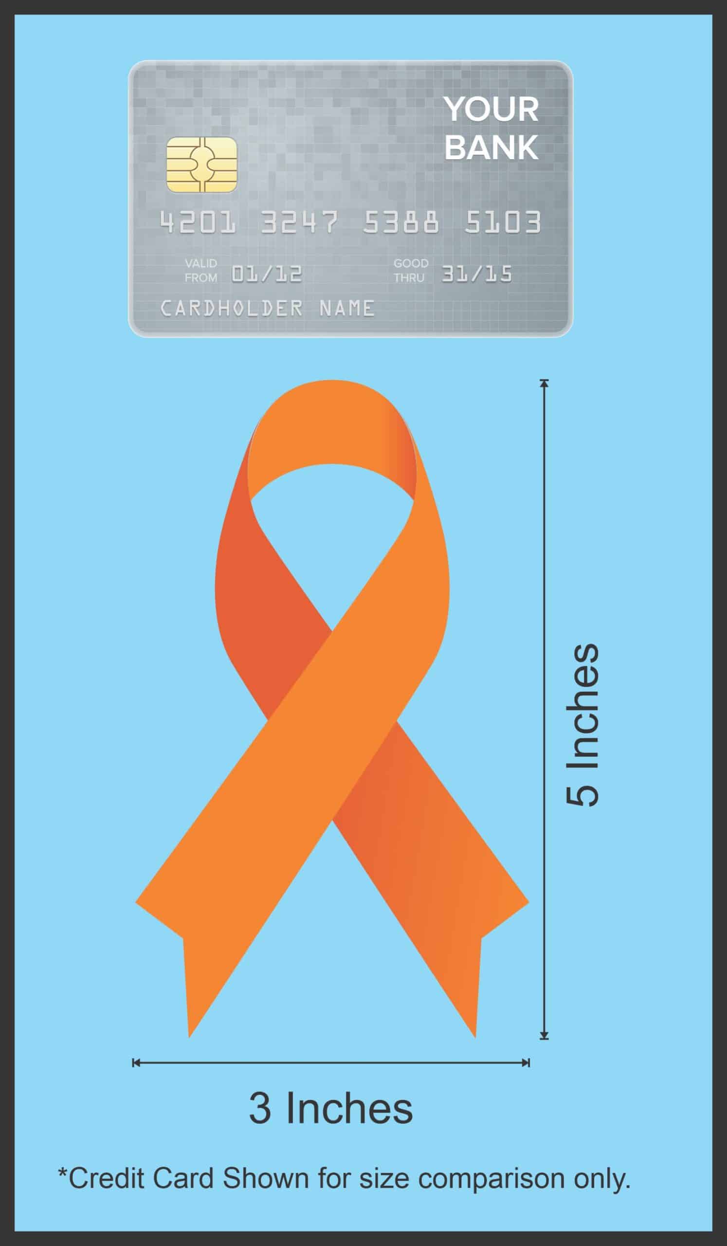 StickerTalk Orange Leukemia Cancer or Multiple Sclerosis Ribbon, 3 inches by 5 inches