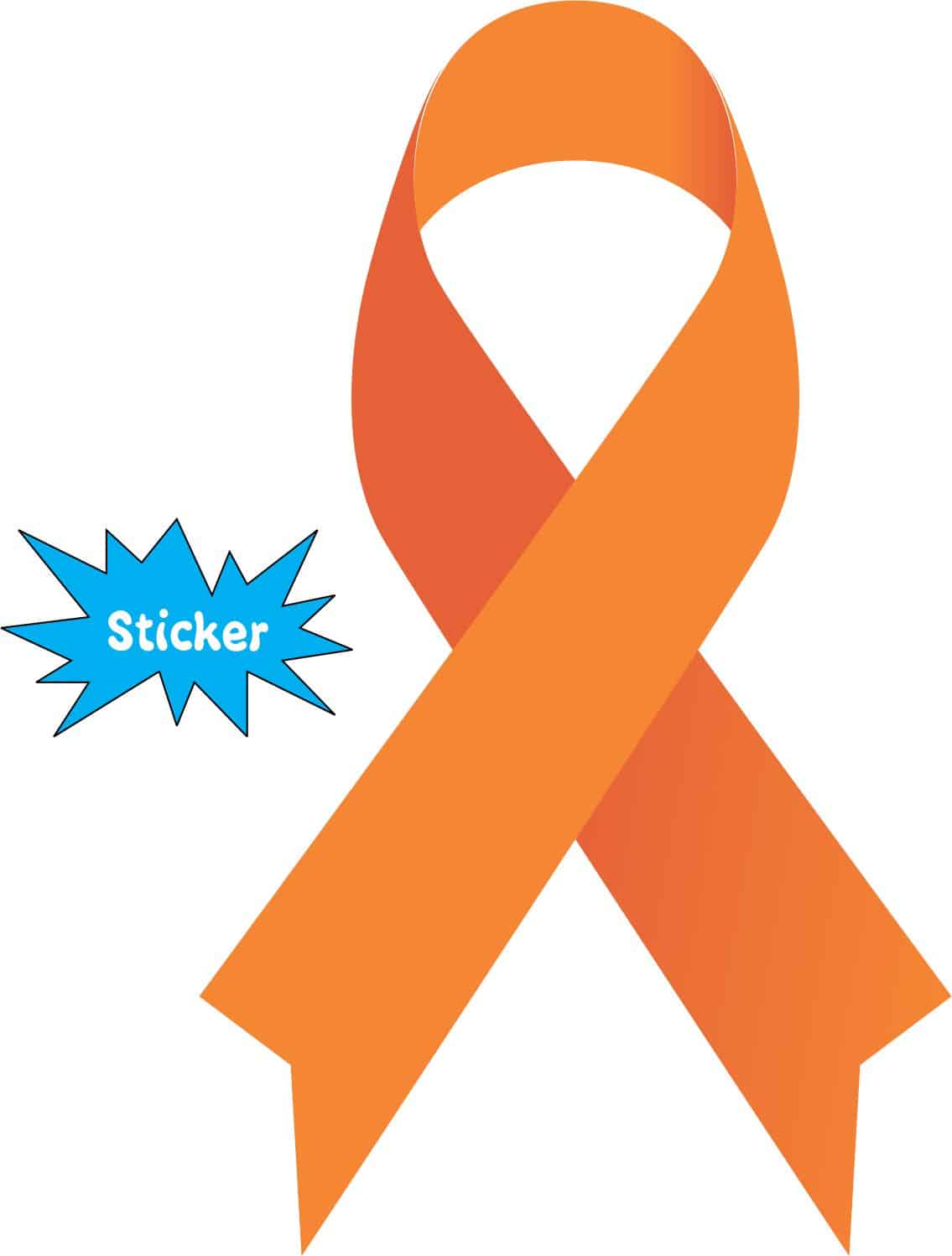 StickerTalk Orange Leukemia Cancer or Multiple Sclerosis Ribbon, 3 inches by 5 inches