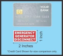 StickerTalk Emergency Generator Disconnect Sticker, 2x1 in