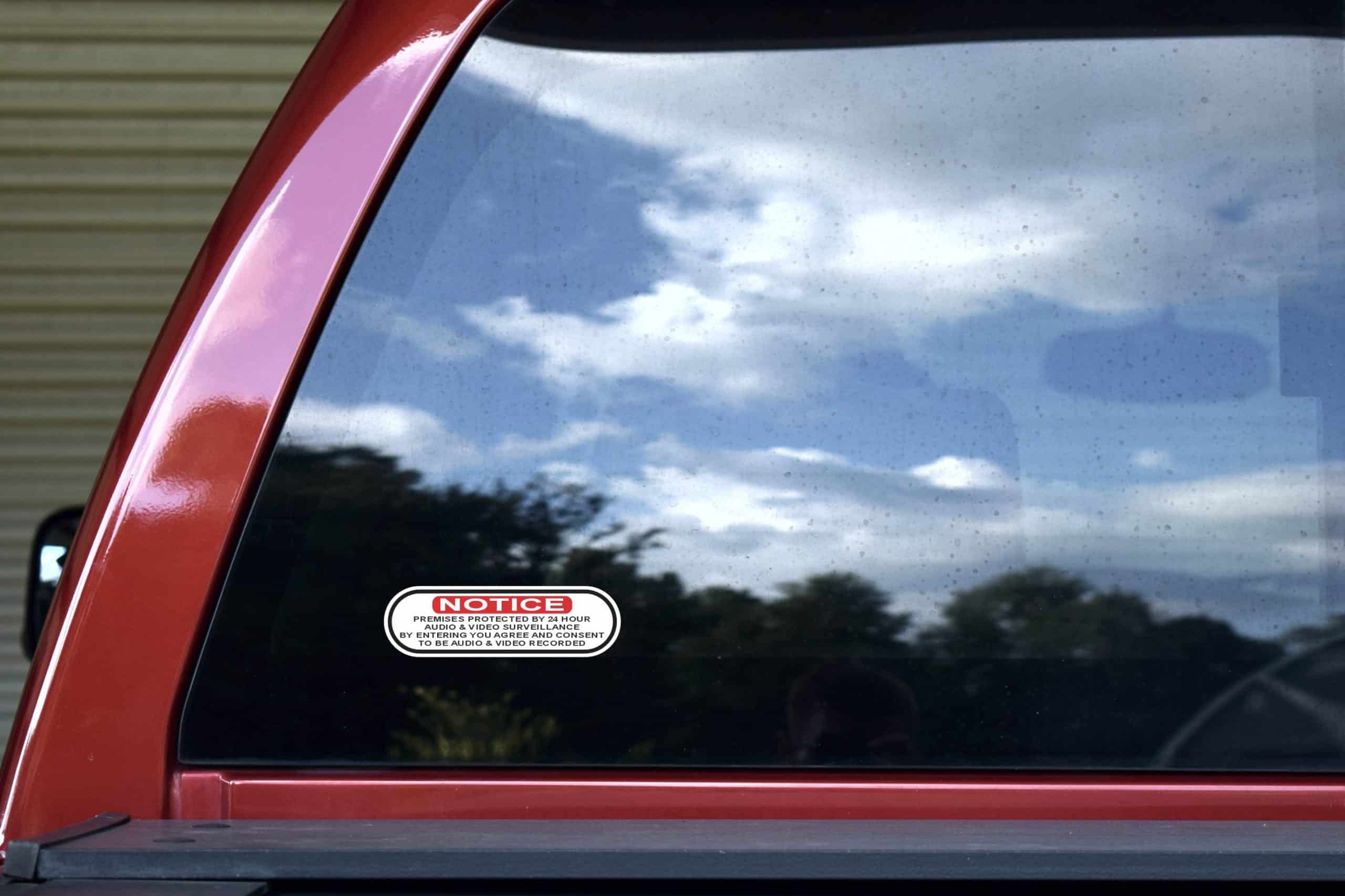 StickerTalk Premises Protected By Audio and Video Recording, 5 inches by 1.5 inches