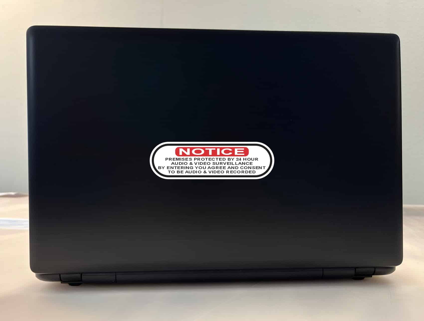 StickerTalk Premises Protected By Audio and Video Recording, 5 inches by 1.5 inches