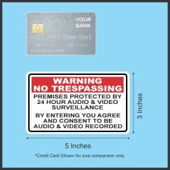 StickerTalk Warning No Trespassing Audio & Video Vinyl Sticker, 5 inches by 3 inches