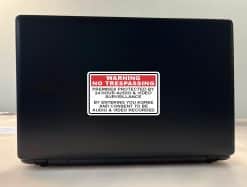 StickerTalk Warning No Trespassing Audio & Video Vinyl Sticker, 5 inches by 3 inches