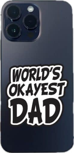 StickerTalk, World's Okayest Dad Vinyl Sticker, 2.5 inches by 2.5 inches