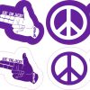 StickerTalk SFA Peace Love Jacks Sticker, 3 inches by 1 inches