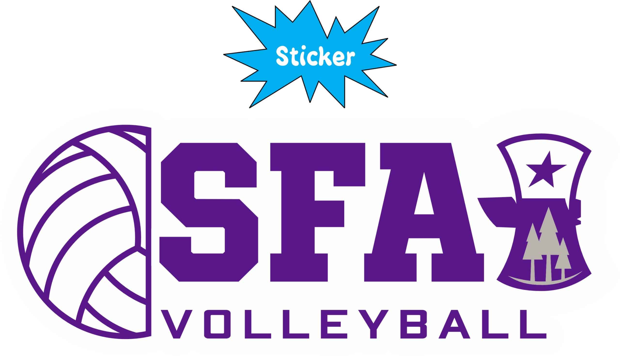 StickerTalk SFA Volleyball Sticker, 5 inches by 2 inches