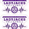 StickerTalk Ladyjacks Volleyball Sticker, 3 inches by 1.6 inches