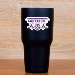 StickerTalk Ladyjacks Volleyball Sticker, 3 inches by 1.6 inches