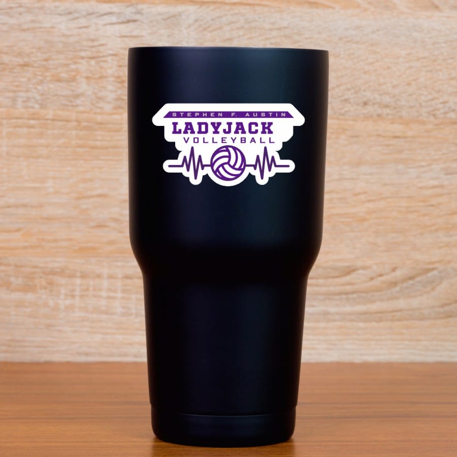 StickerTalk Ladyjacks Volleyball Sticker, 3 inches by 1.6 inches