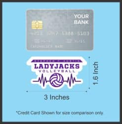 StickerTalk Ladyjacks Volleyball Sticker, 3 inches by 1.6 inches