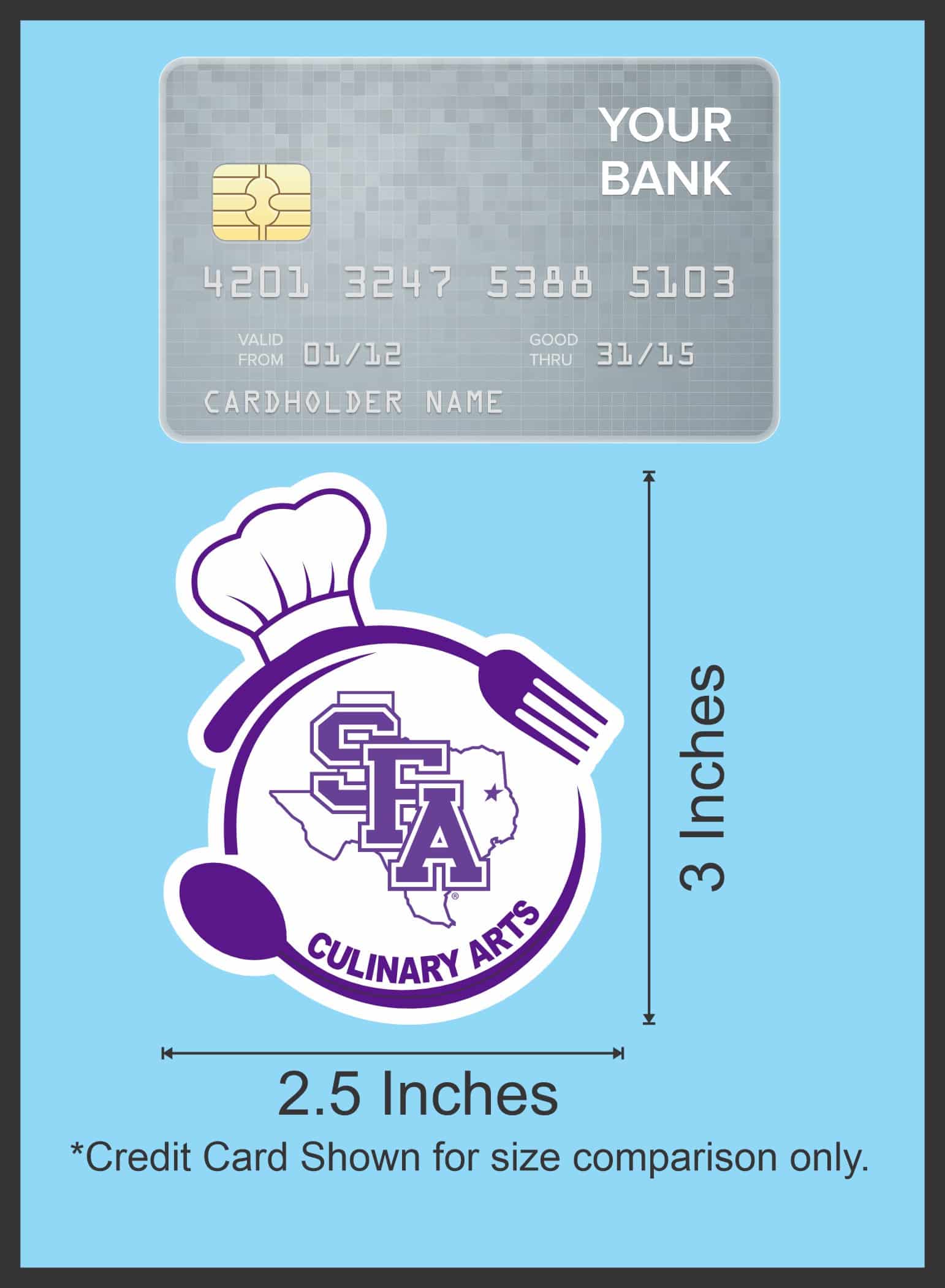 StickerTalk SFA Culinary Arts Sticker, 2.5 inches by 3 inches