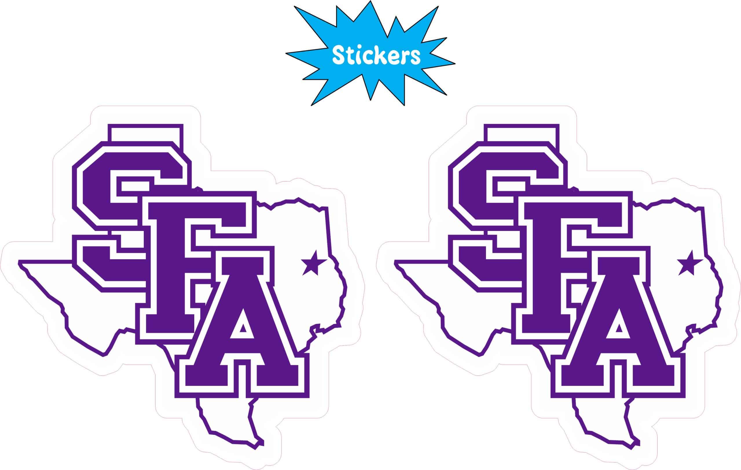 StickerTalk Stephen F. Austin SFA Stickers, 3 inches by 3 inches