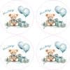 StickerTalk It's a Boy Teddy Bear, 1.5 inches by 1.5 inches