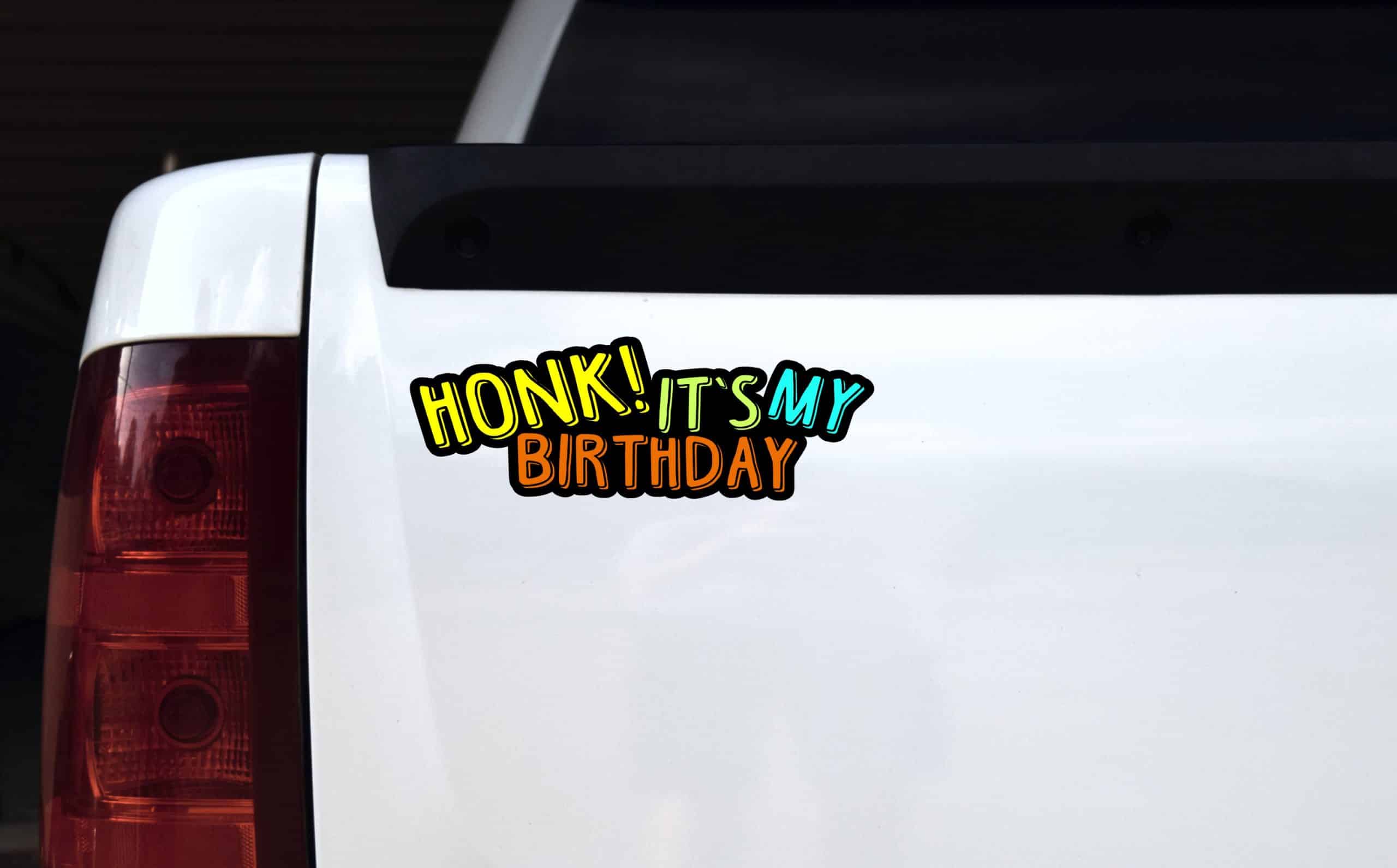 StickerTalk Honk It's My Birthday Sticker, 10 Inches by 3.5 Inches