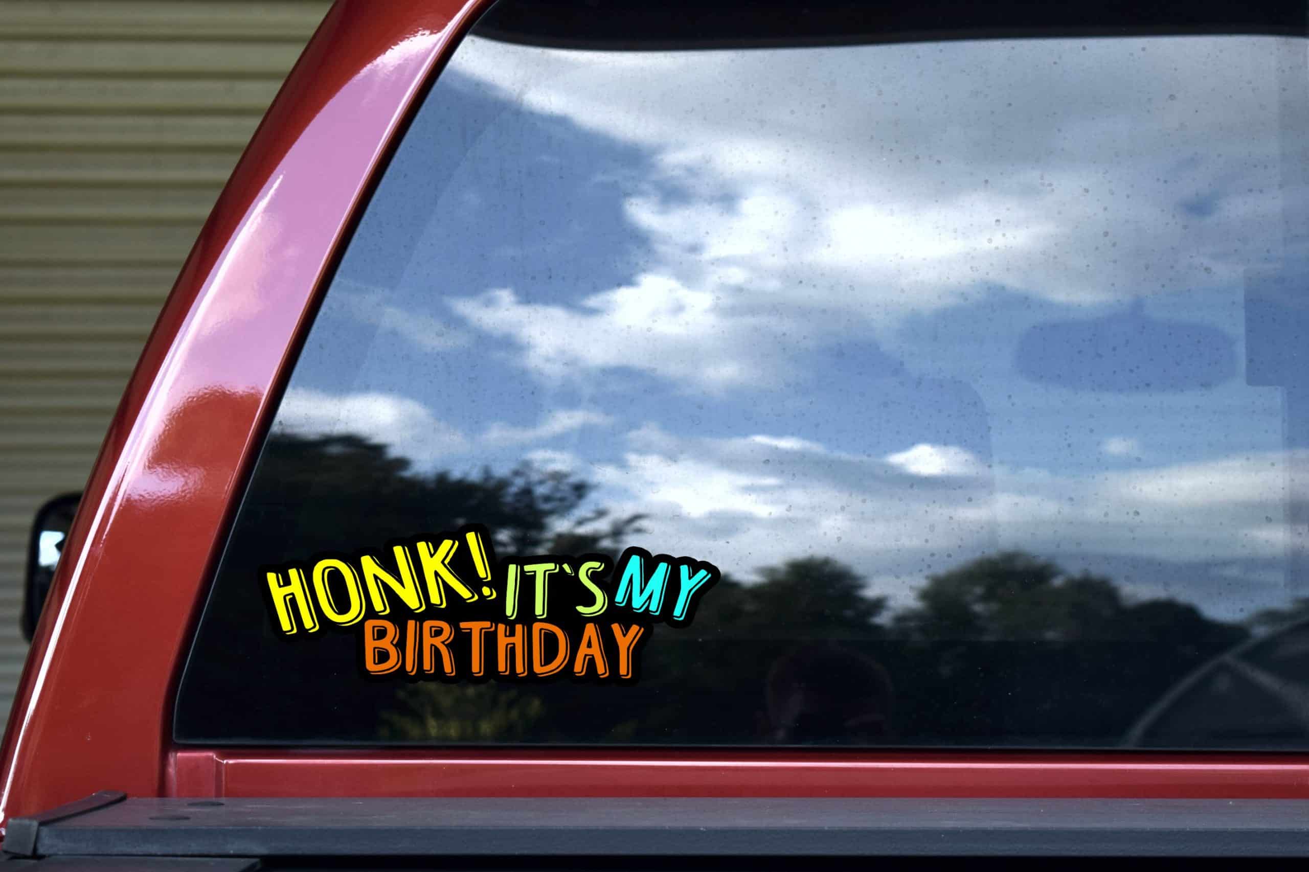 StickerTalk Honk It's My Birthday Sticker, 10 Inches by 3.5 Inches