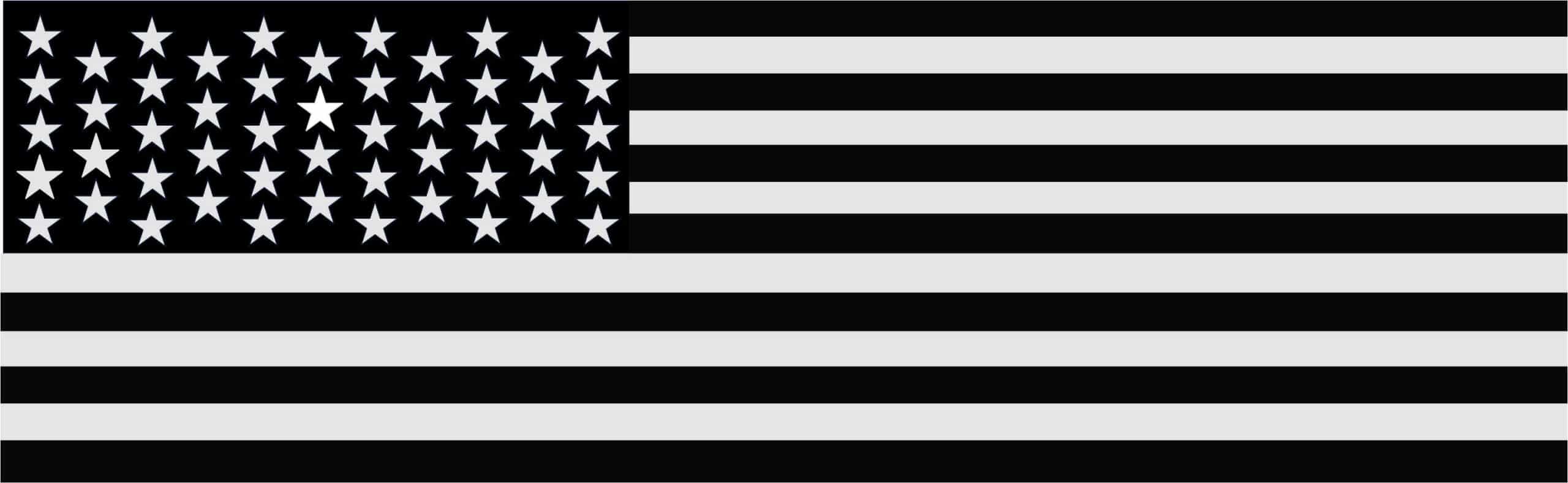 StickerTalk Black and White American Flag Sticker, 3x10 in