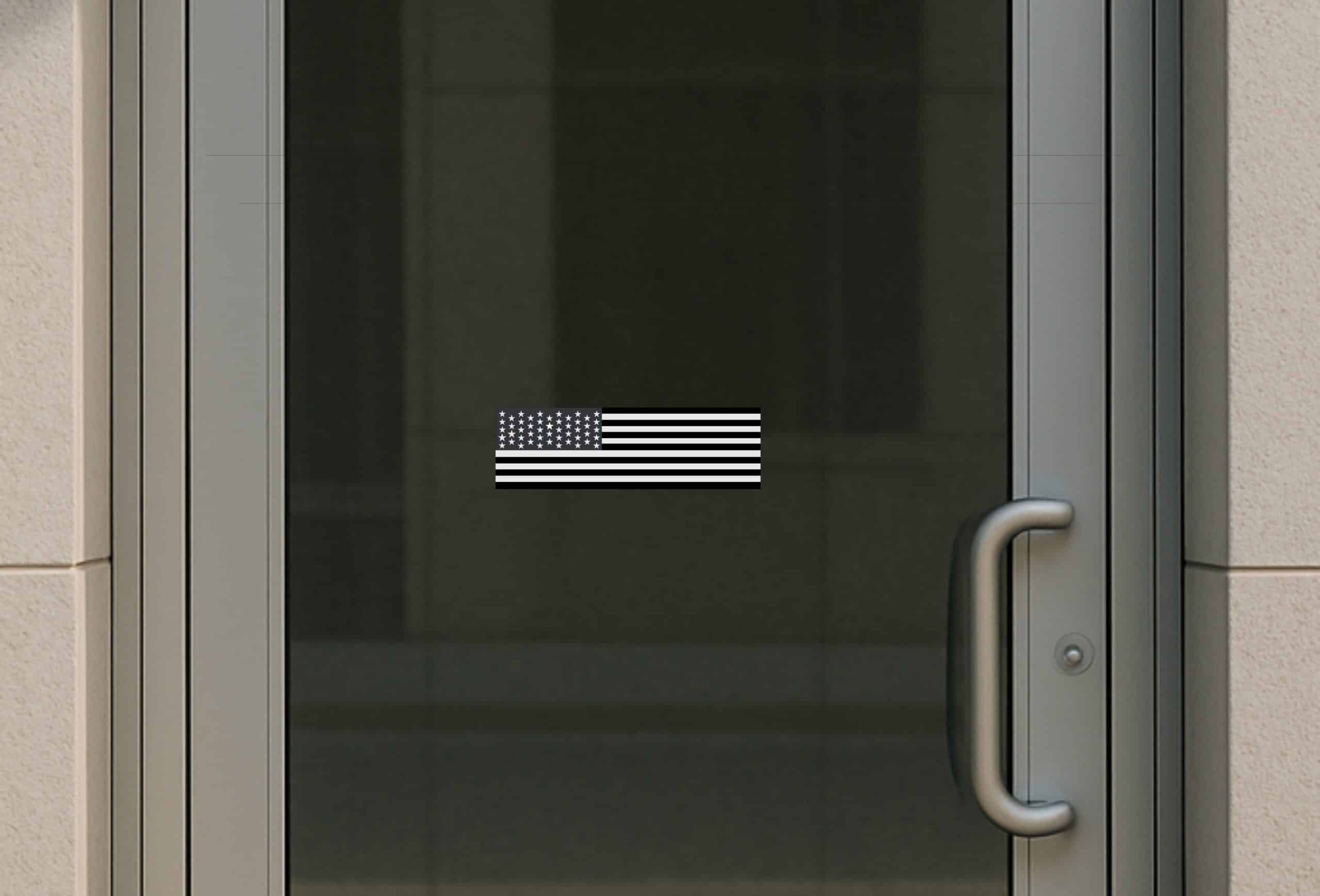 StickerTalk Black and White American Flag Sticker, 3x10 in