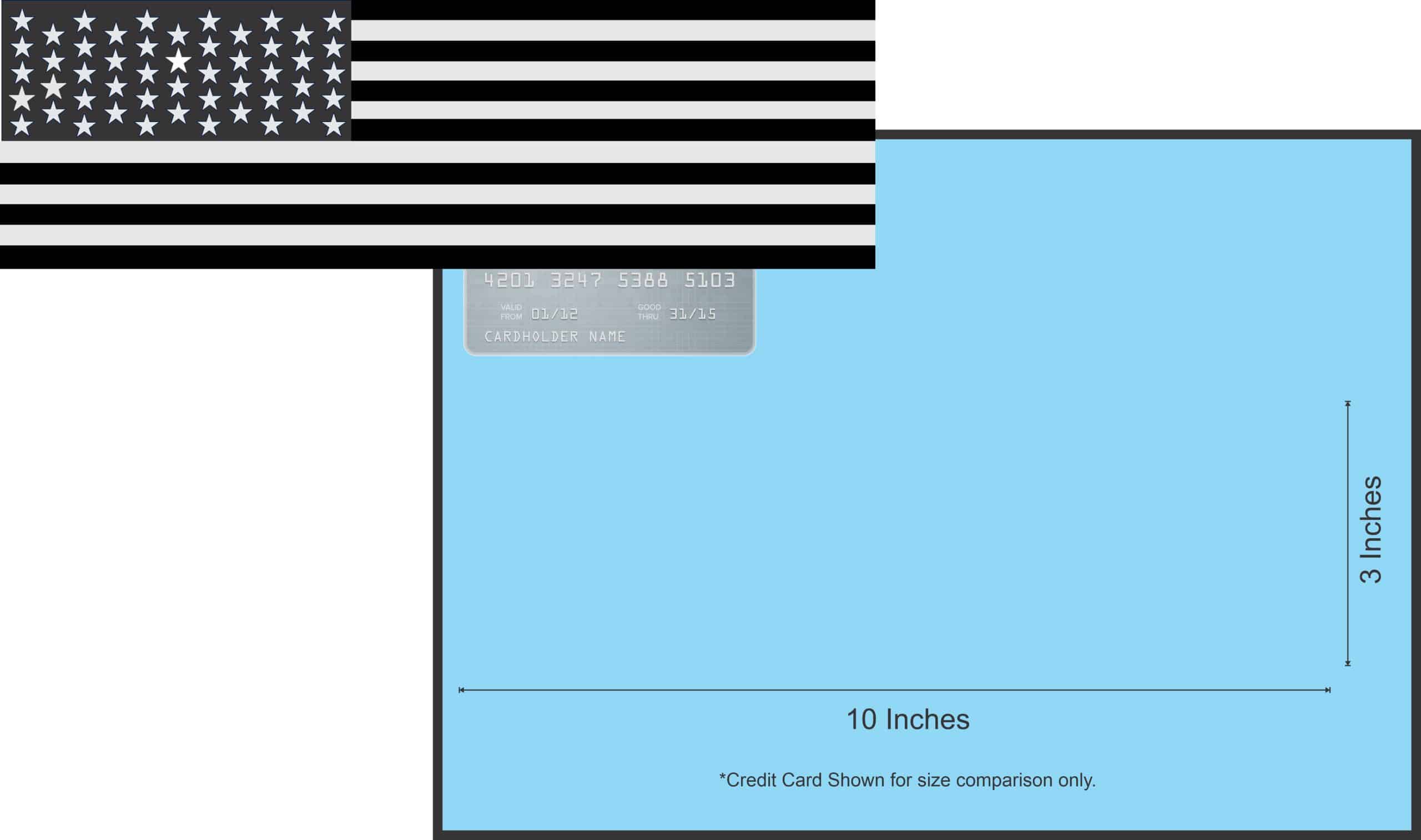 StickerTalk Black and White American Flag Sticker, 3x10 in