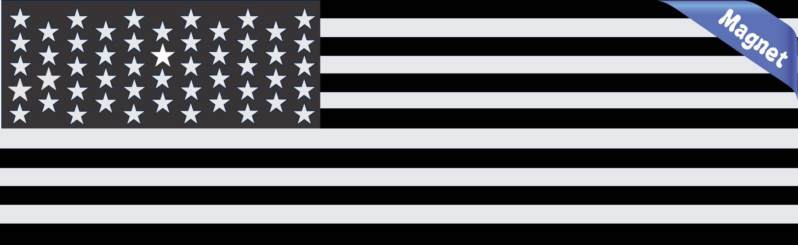 StickerTalk Black and Gray American Flag Magnet, 3x10 in