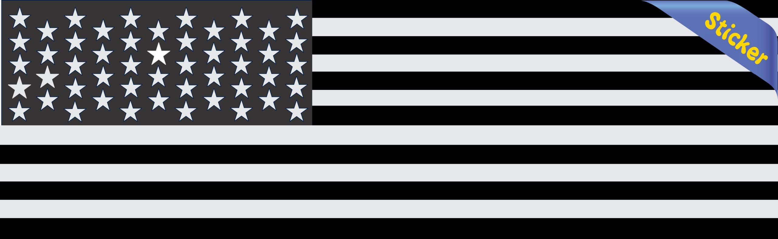 StickerTalk Black and White American Flag Sticker, 3x10 in