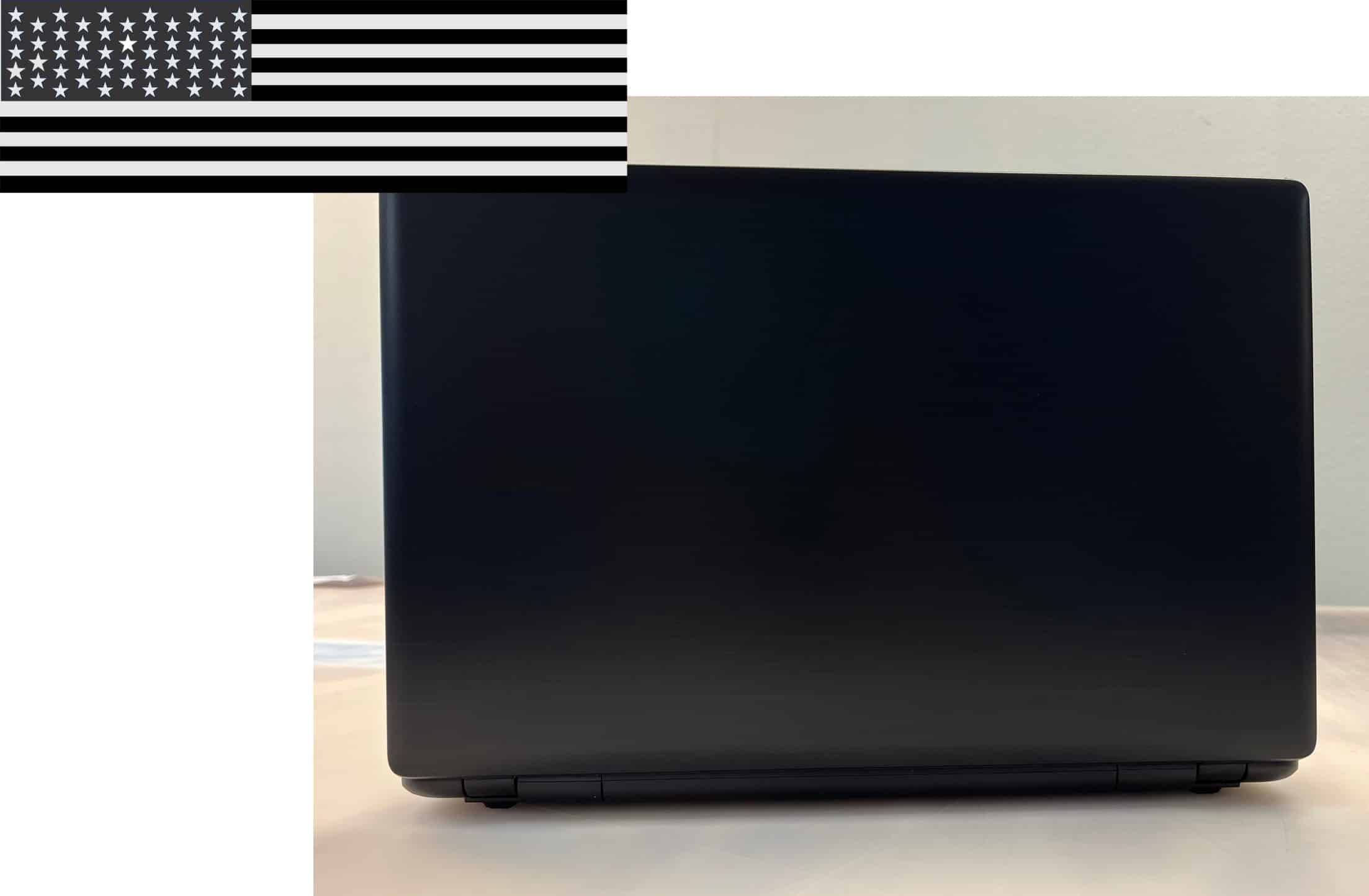 StickerTalk Black and White American Flag Sticker, 3x10 in