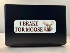StickerTalk I Brake for Moose Sticker, 10 inches by 3 inches