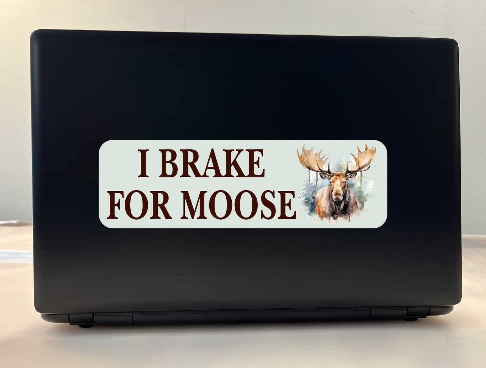 StickerTalk I Brake for Moose Sticker, 10 inches by 3 inches