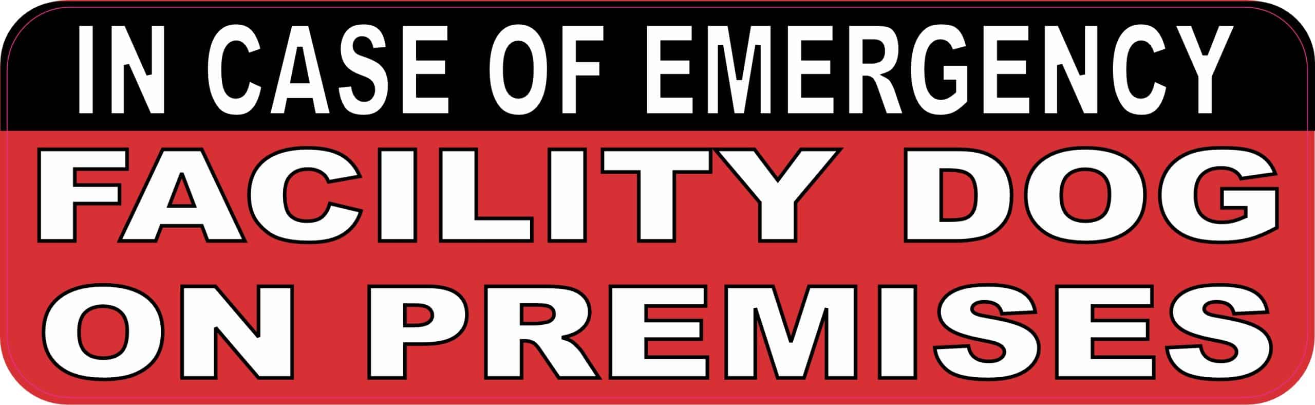 In Case of Emergency Facility Dog Vinyl Sticker