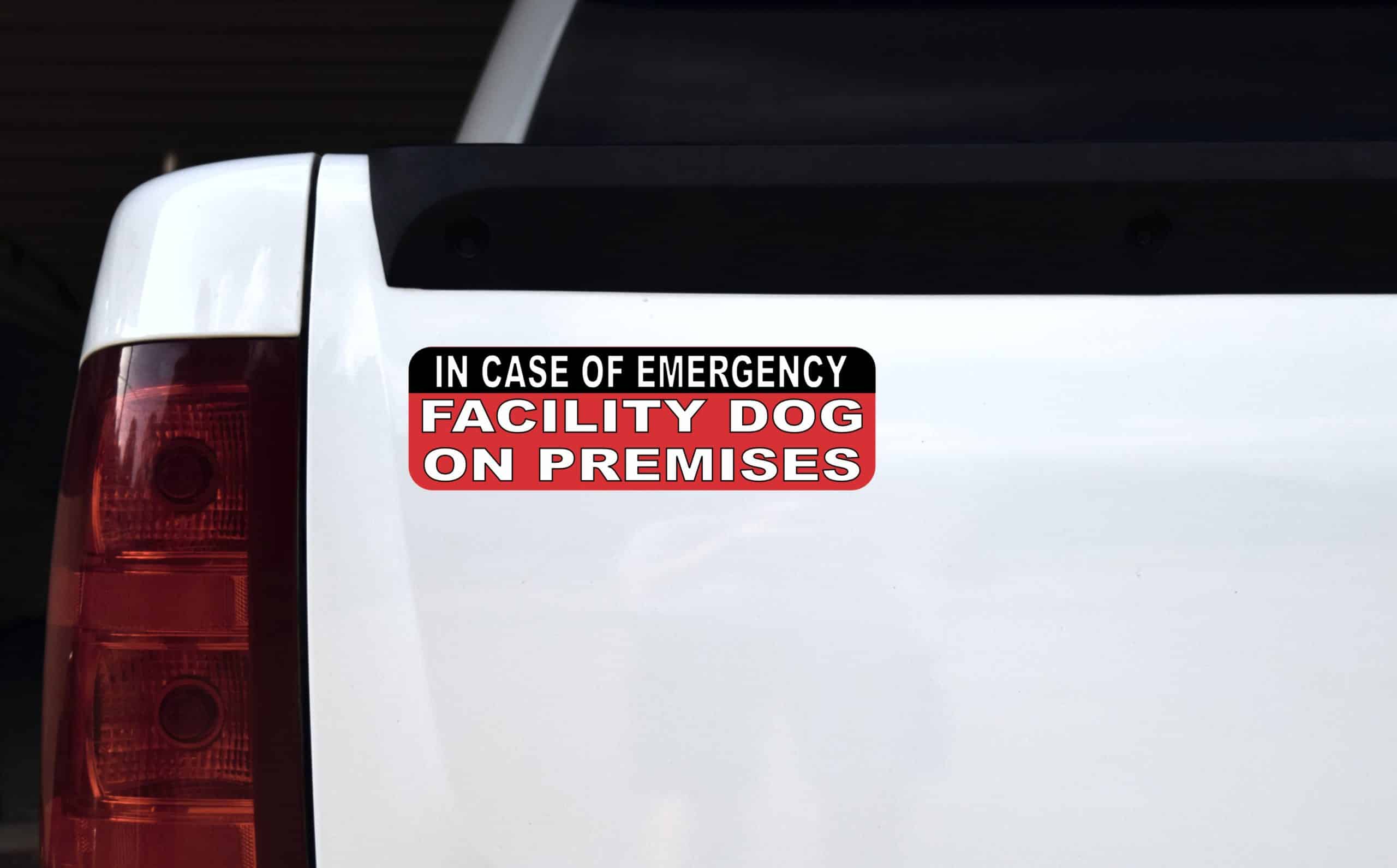 In Case of Emergency Facility Dog Vinyl Sticker