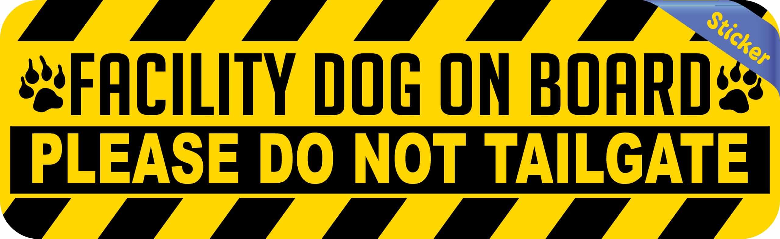 Facility Dog on Board Vinyl Sticker