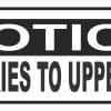 Notice Deliveries to Upper Door Vinyl Sticker