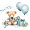 StickerTalk It's a Boy Teddy Bear Sticker, 5 inches by 4.5 inches