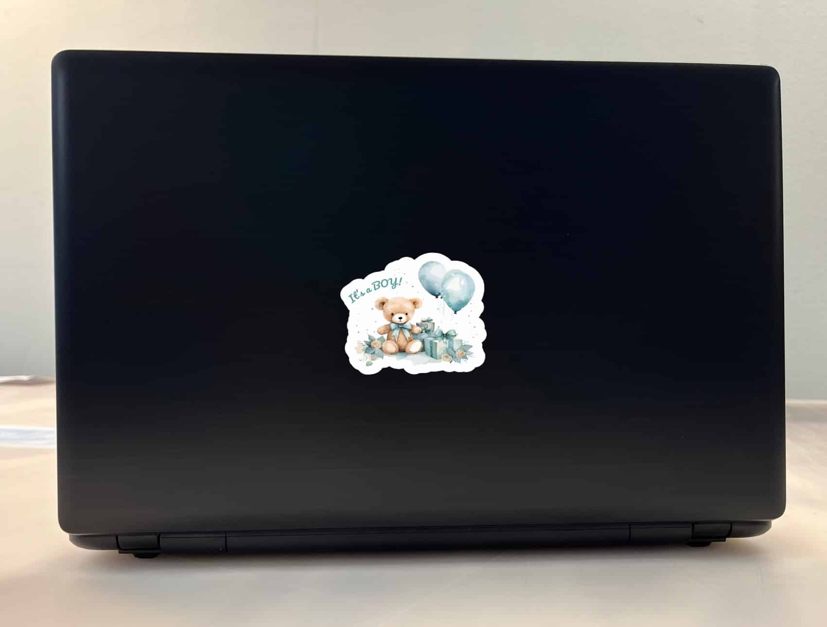 StickerTalk It's a Boy Teddy Bear Sticker, 3 inches by 2.5 inches