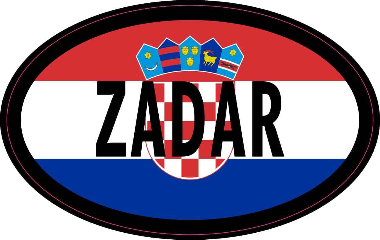 StickerTalk Zadar Croatia Flag Oval Sticker, 4 inches by 2.5 inches