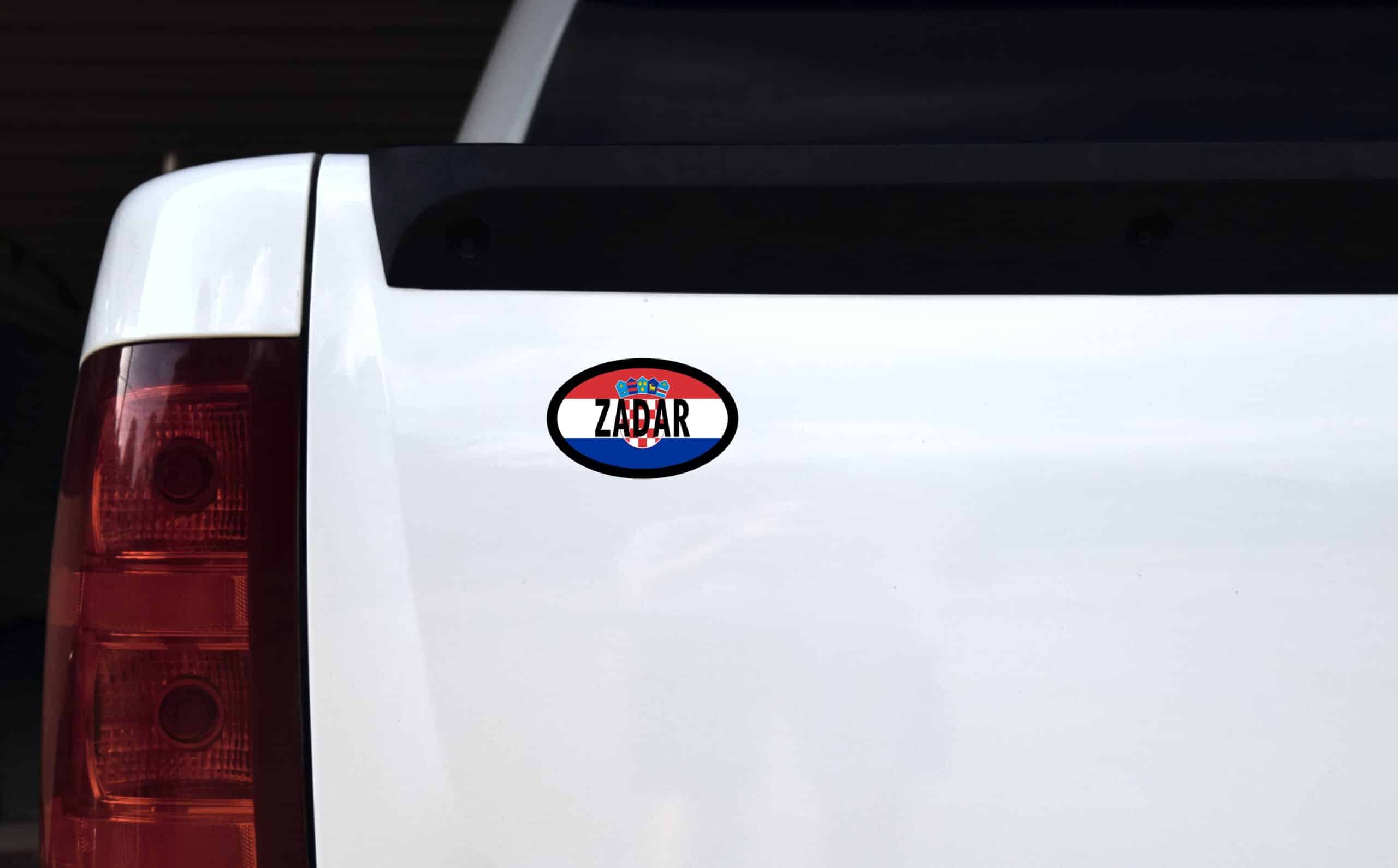StickerTalk Zadar Croatia Flag Oval Sticker, 4 inches by 2.5 inches