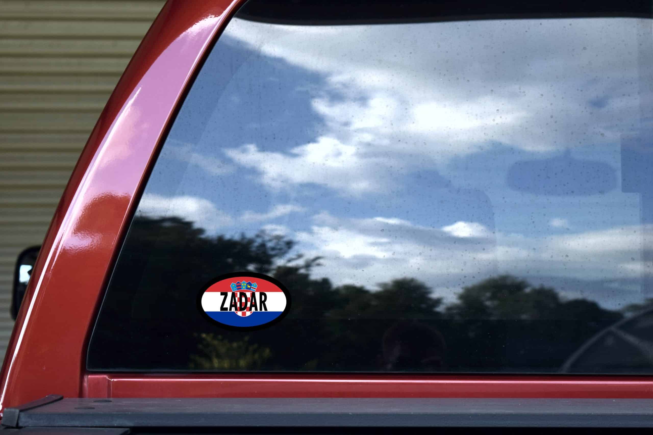 StickerTalk Zadar Croatia Flag Oval Sticker, 4 inches by 2.5 inches