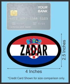 StickerTalk Zadar Croatia Flag Oval Sticker, 4 inches by 2.5 inches