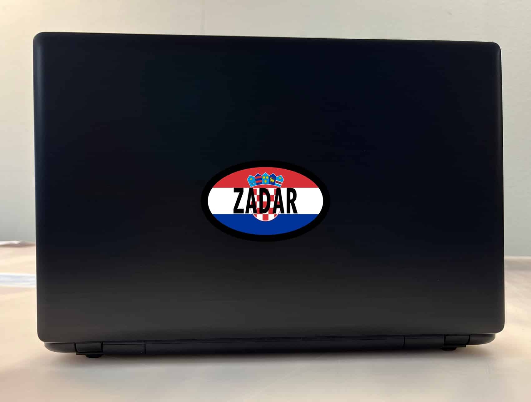 StickerTalk Zadar Croatia Flag Oval Sticker, 4 inches by 2.5 inches