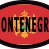 StickerTalk Montenegro Flag Oval Sticker, 4 inches by 2.5 inches