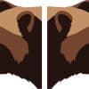 StickerTalk Bear Heads Vinyl Stickers, 3 inches by 3 inches