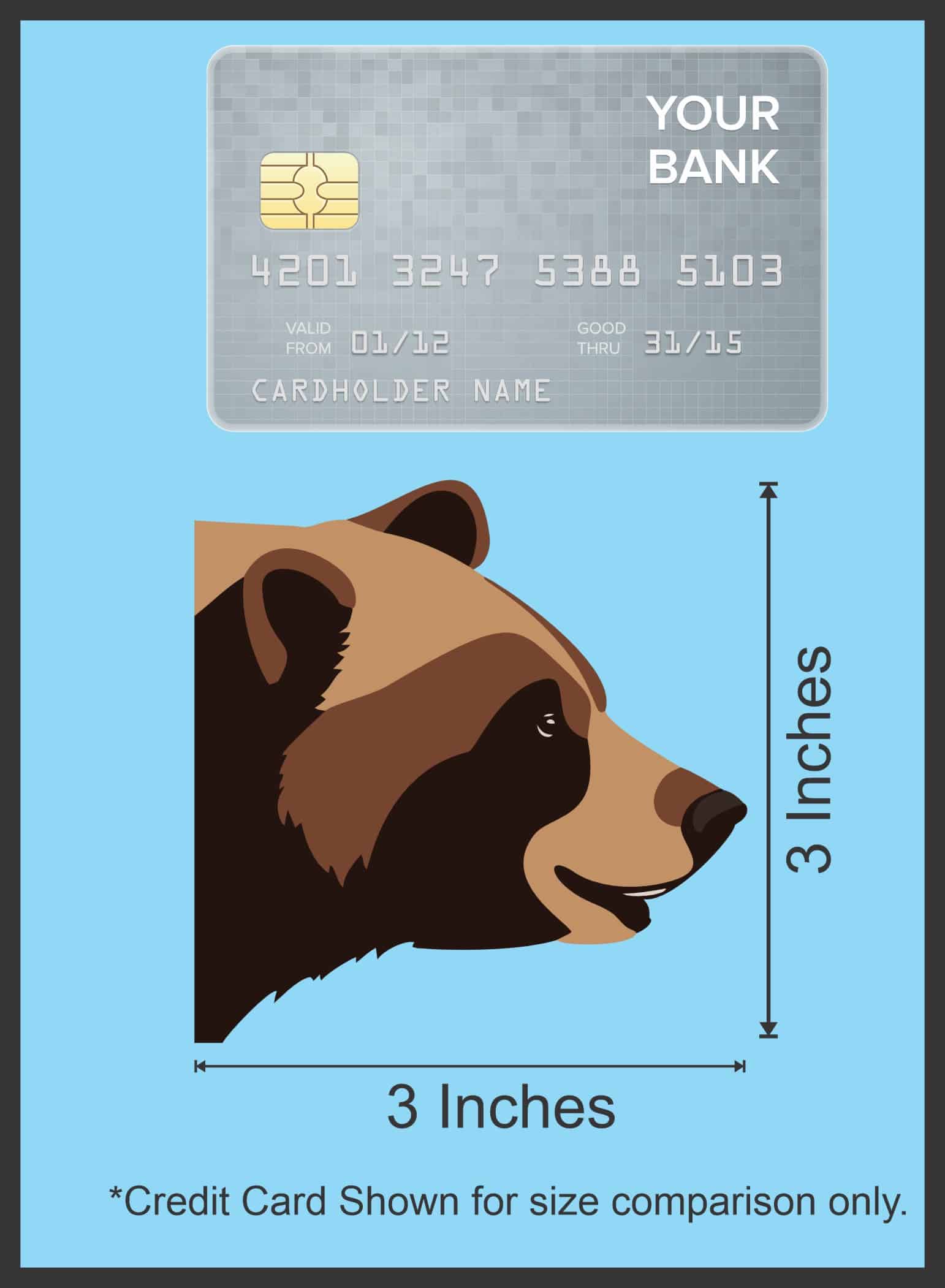 StickerTalk Bear Heads Vinyl Stickers, 3 inches by 3 inches