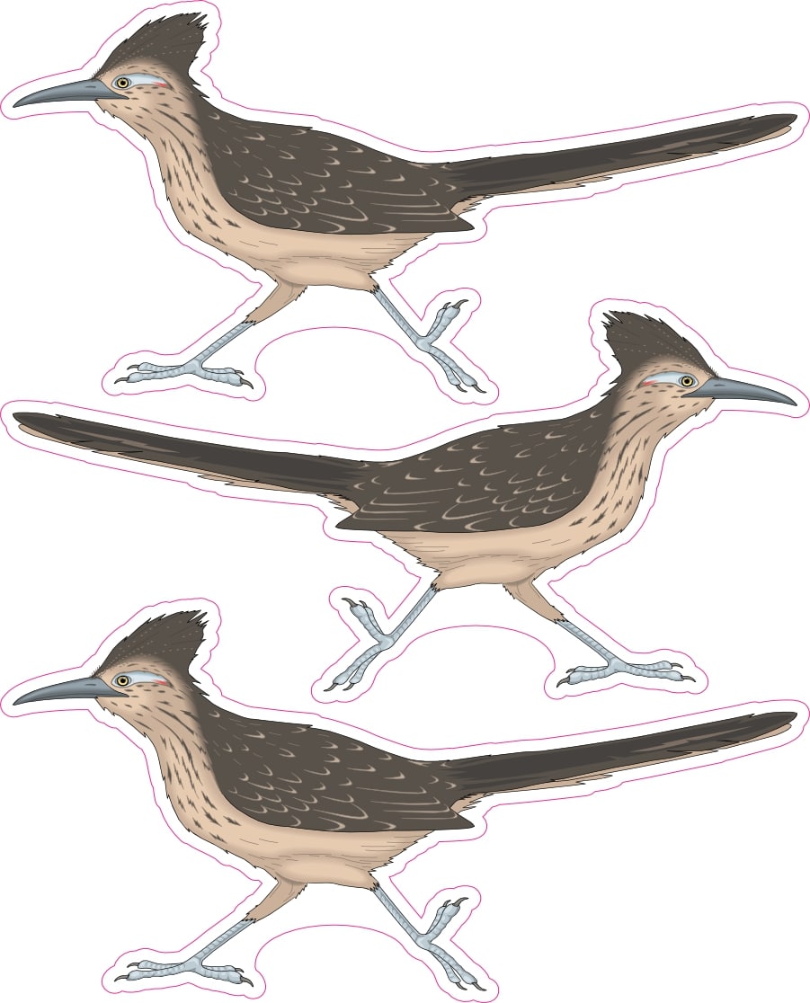 StickerTalk Roadrunner Bird Sticker, 3 inches by 1.5 inches