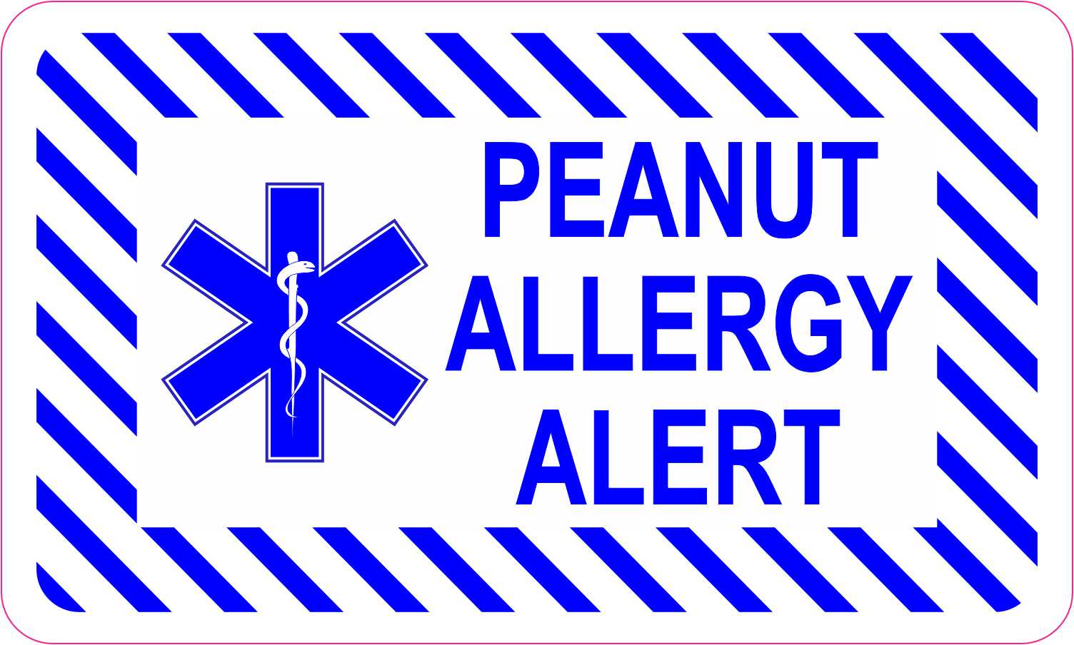 StickerTalk Peanut Allergy Alert Sticker, 5 inches by 3 inches