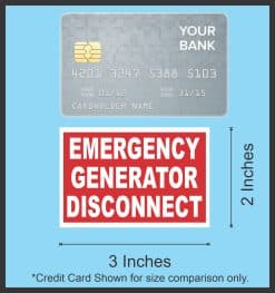 StickerTalk Emergency Generator Disconnect Sticker, 3 inches by 2 inches