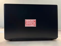 StickerTalk Emergency Generator Disconnect Sticker, 3 inches by 2 inches