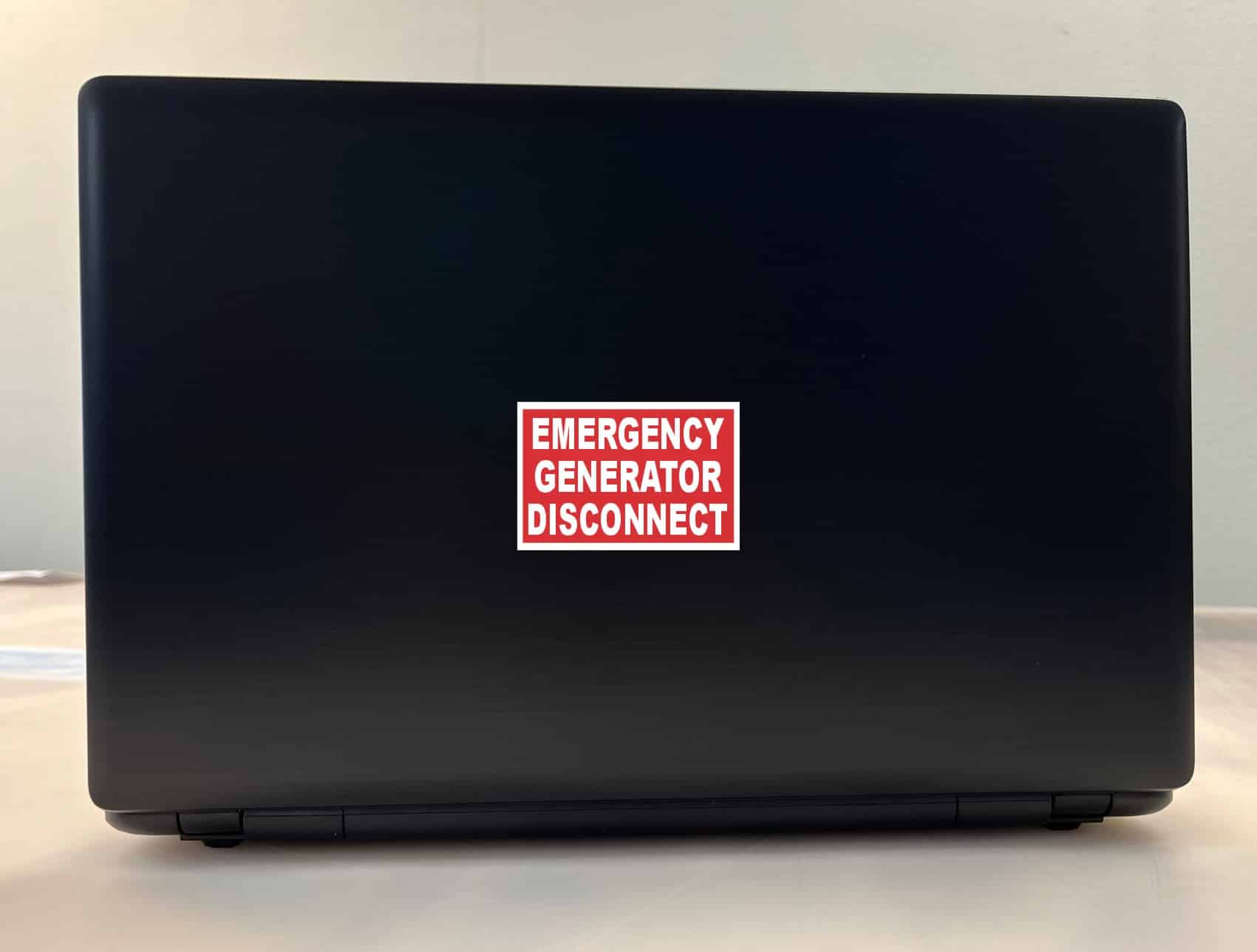 StickerTalk Emergency Generator Disconnect Sticker, 3 inches by 2 inches