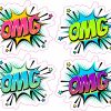 StickerTalk OMG Comic Pop Art Stickers, 2.5 inches by 2 inches