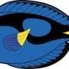 StickerTalk Blue Tang Fish Sticker, 5 inches by 2.5 inches